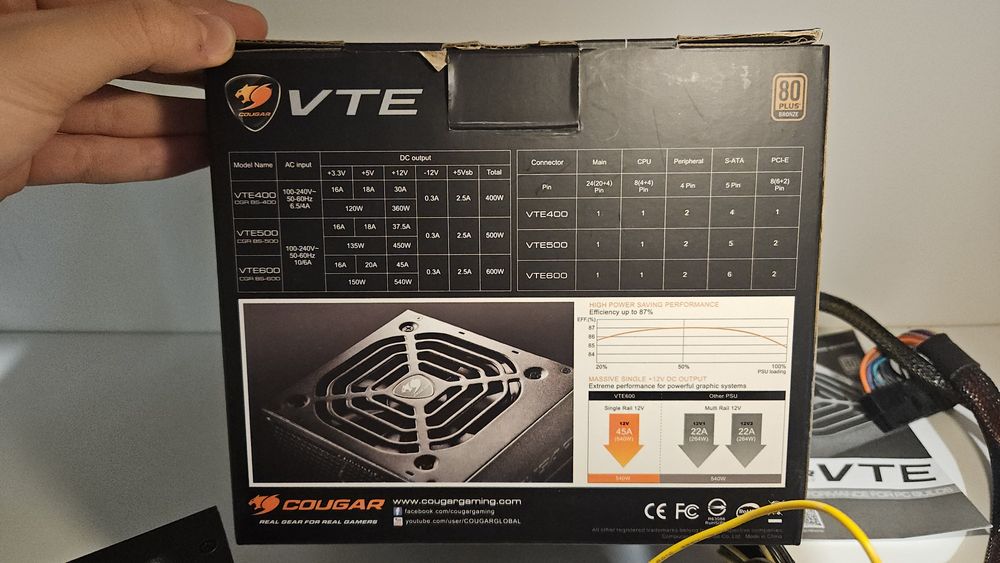 Захранване Cougar Vte 500w 80plus bronze