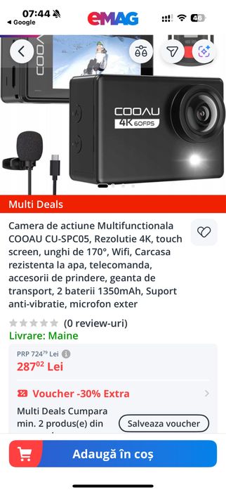 Camera video Cooau CU-SPC05 sigilata !