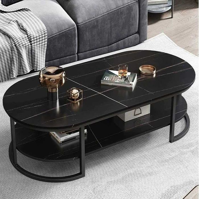 Журнальный столик, — двухъярусный овальный стол