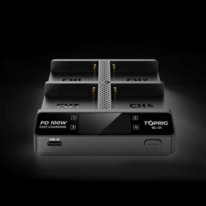 Бърза зарядна станция за 4 броя NP-F батерии Accsoon 100W Fast Charger