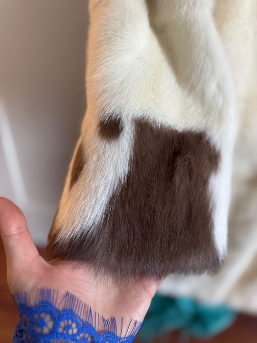 Норковая белая шуба