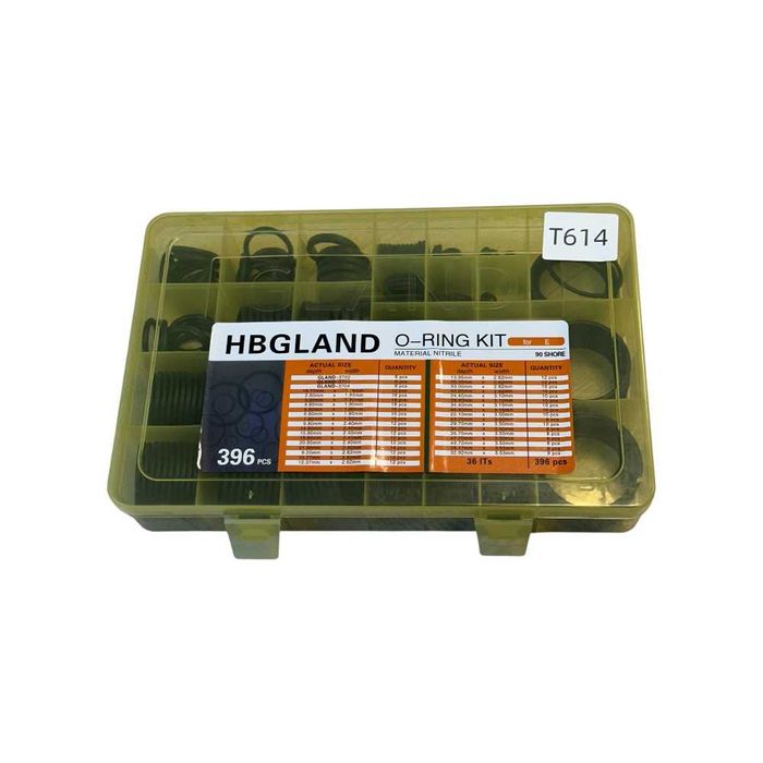 Комплект О-пръстени HBGland 396 бр NBR 90 Shore