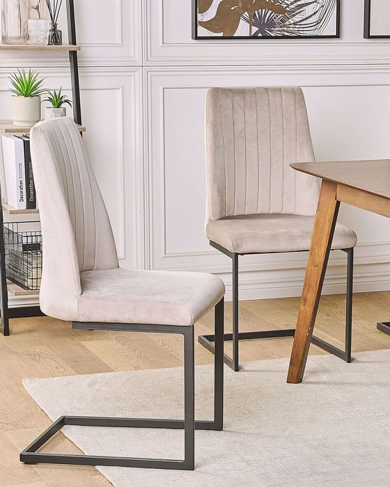 Set 2 scaune pentru dining/sufragerie din catifea, Beliani
