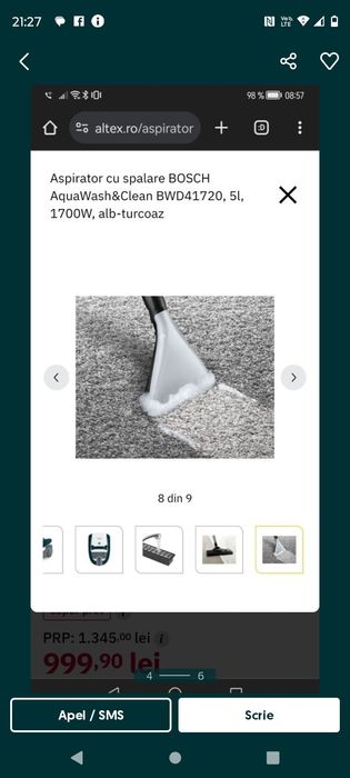 Aspirator Bosch +funcția cu spalare