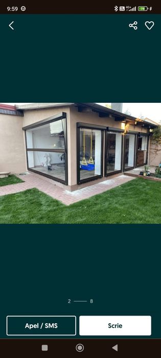Rulouri de exterior aluminiu, folie transparenta și rulouri  interior