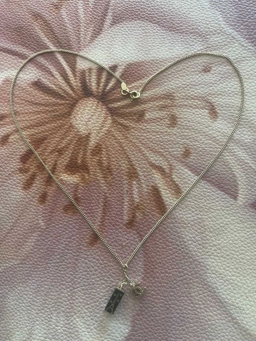 Original Chanel Enamel Eiffel Tower CC Logo Pendant Necklace
