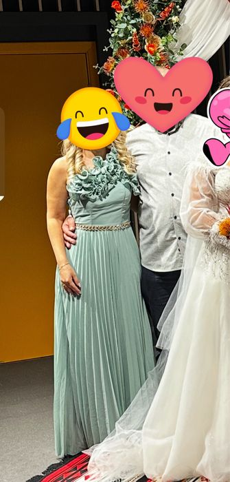 Официална дълга рокля, цвят Мента ХС