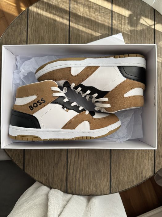 Pantofi sport inalti cu insertii de piele