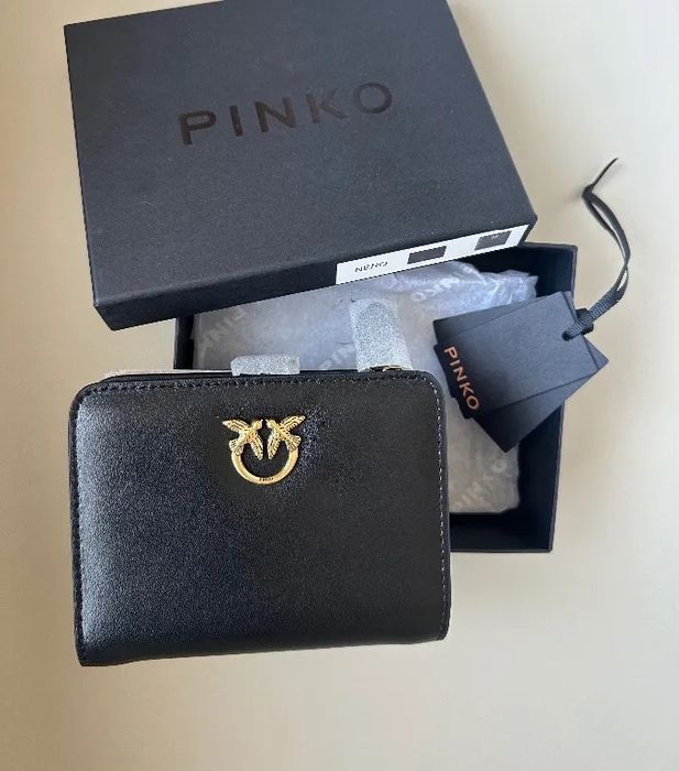 Кафява и черна чанта Pinko и портмоне