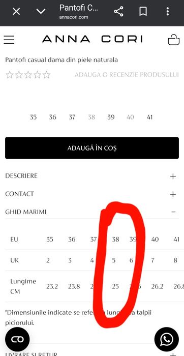Pantofi cu siret piele intoarsa ANNA CORI