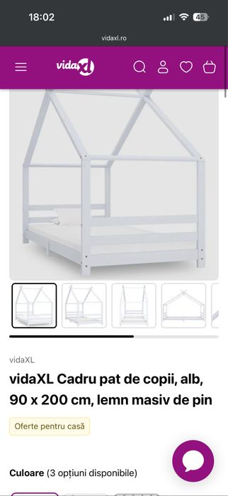 Pat Montessori alb 90x200