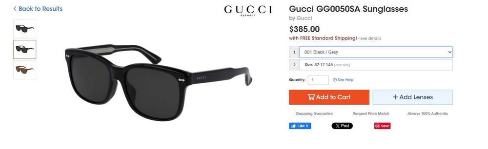 Оригинални слънчеви очила GUCCI