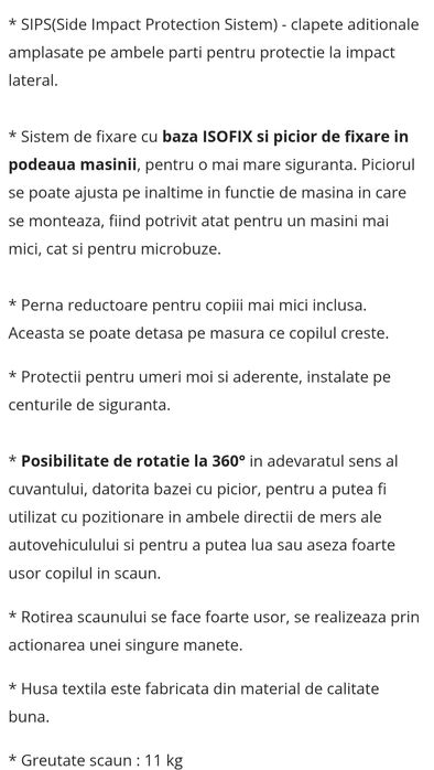 Scaun auto rotativ Cangaroo Admiral