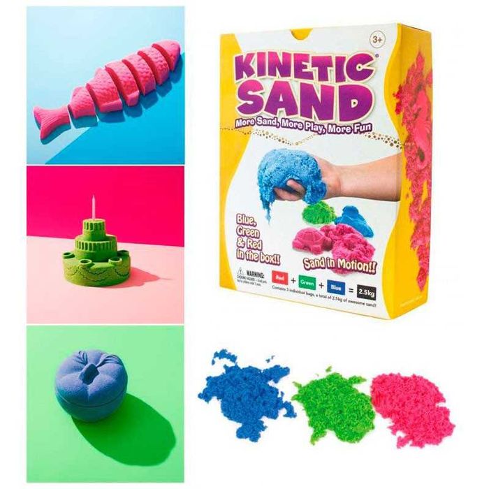 Nisip Kinetic original - Kinetic Sand Red - Green - Blue 3 Kg