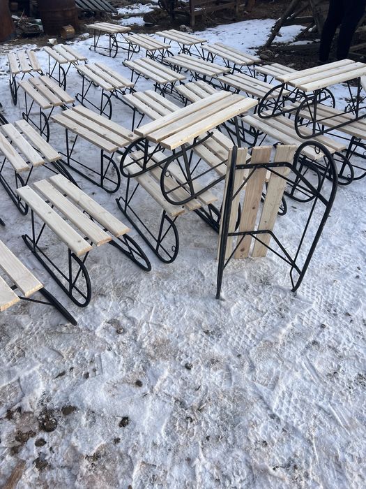 Sanie din lemn cu metal pentru copii si adulti