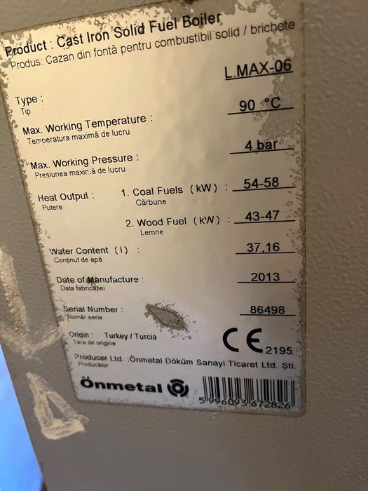 Centrala termica lemne 43 kw