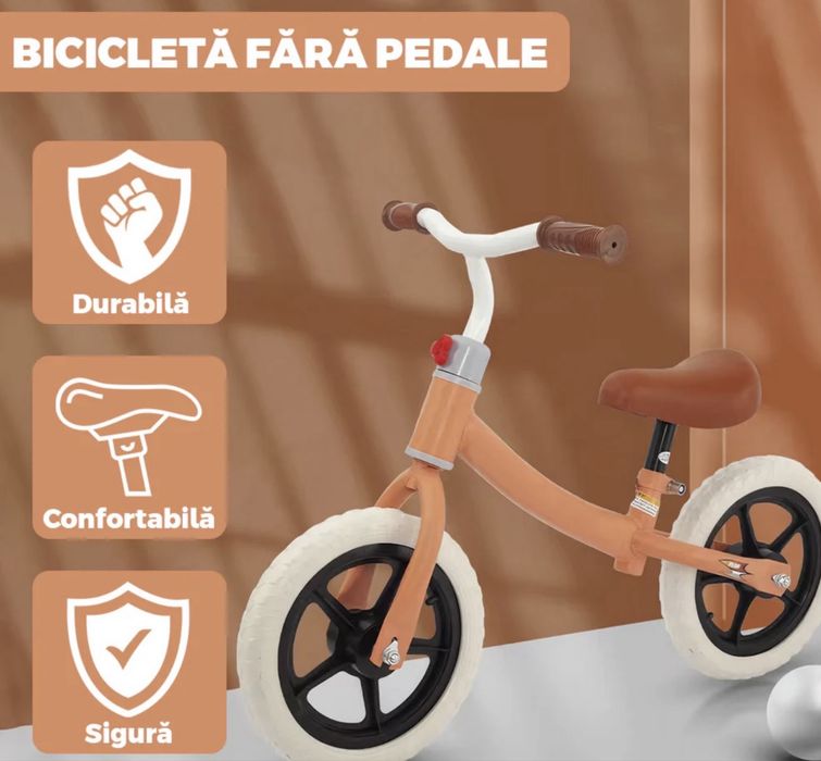 Bicicleta fara pedale pentru echilibru, verde