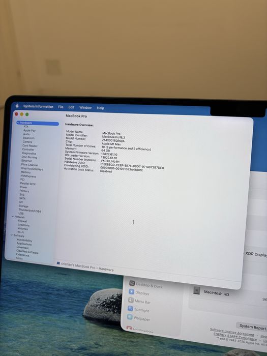 MacBook Pro 16” M1 Max | 64GB RAM | 1TB SSD | Stare foarte bună