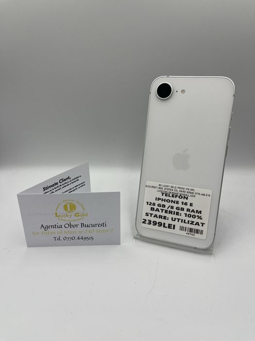 Iphone 16e 128GB/100% Baterie FACTURA/GARANTIE #49743
