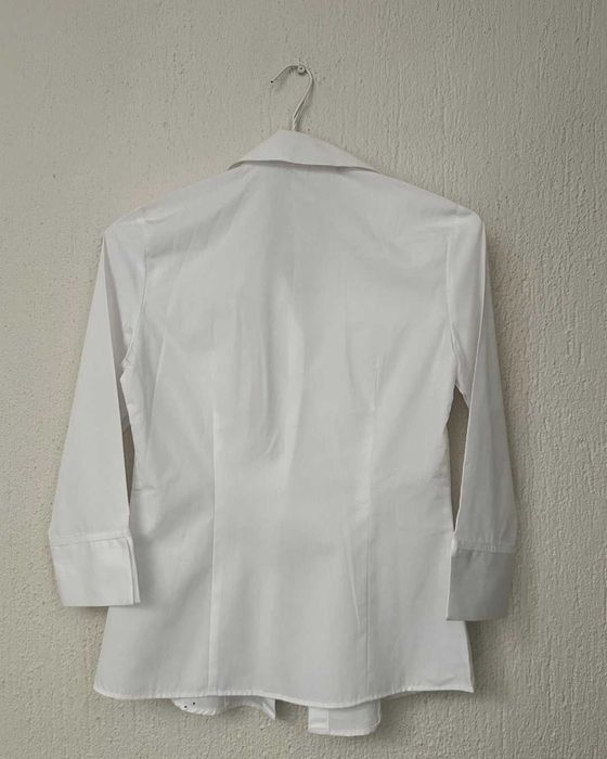 Бяла дамска риза с 3/4 ръкави Fabrika