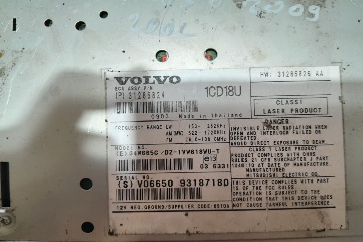 Radio cd 31285824 31285824 Volvo V50 prima generatie
