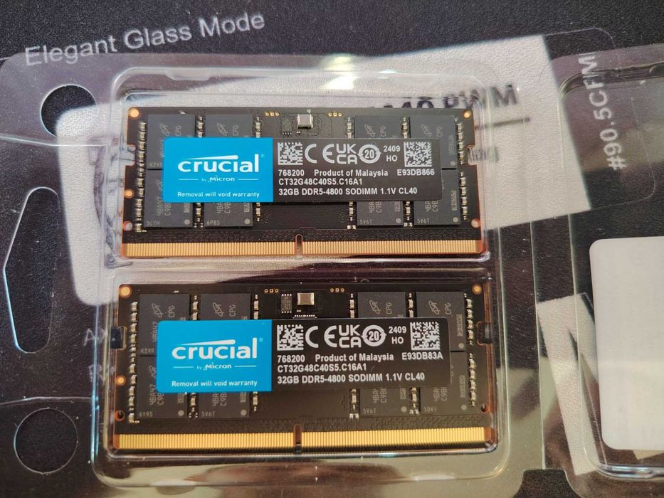 Рам Памет За Лаптоп Crucial 2x32GB 64GB DDR5 4800MHz  SODIMM