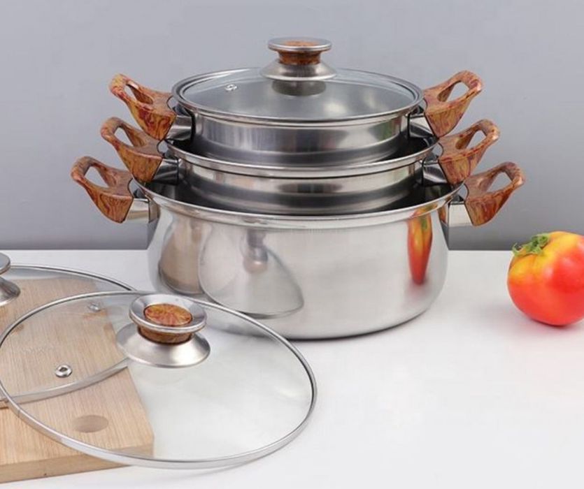 Кухненски комплект за готвене с охлаждащи дръжки, 12 части