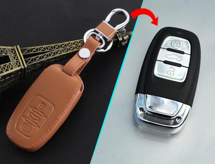 Husa piele pentru cheie Audi A1 A3 A4 A5 A6 A7 A8 Q3 Q5 Q7 TT