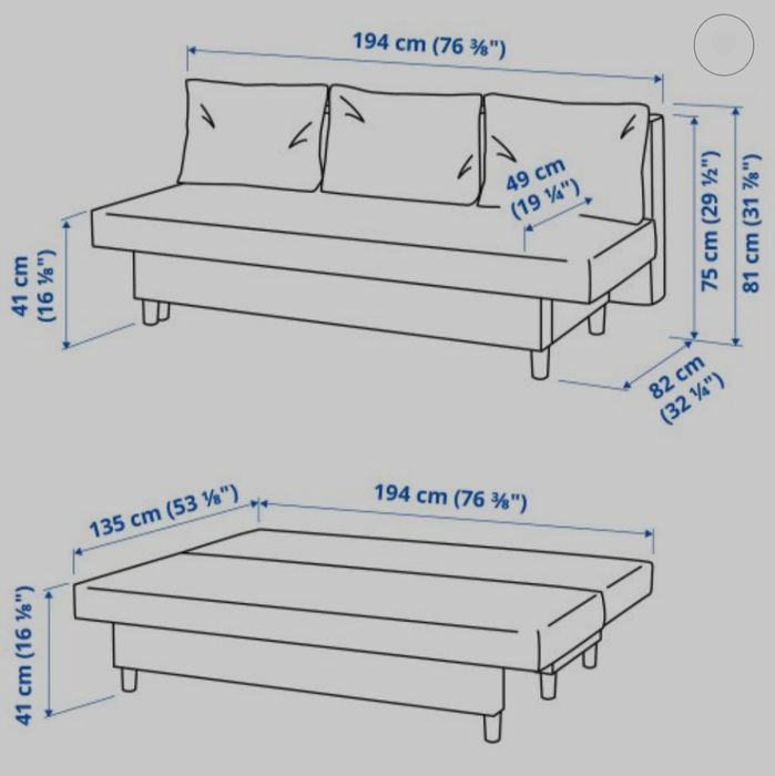 3-местен разтегателен диван ÄLVDALEN (IKEA/ИКЕА)
 3-местен