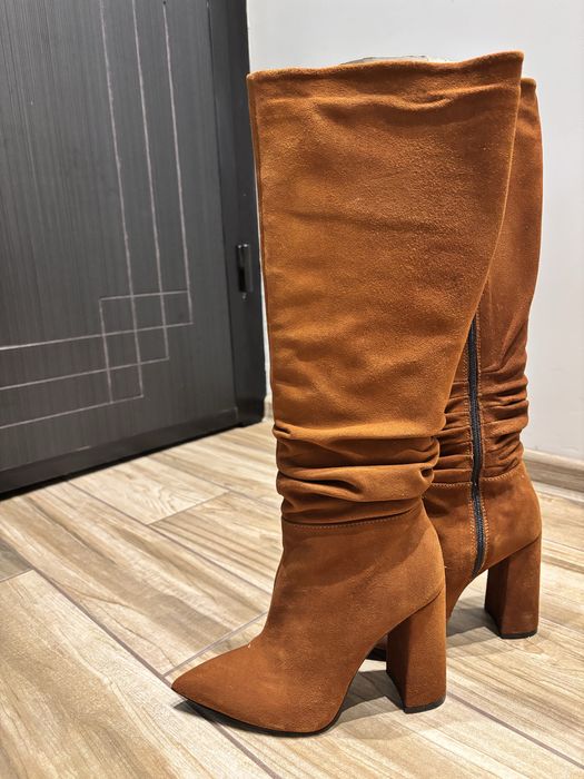 Дамски ботуши от естествен велур