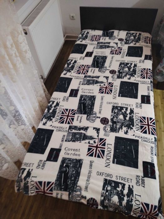 Pat 1 persoana, cu saltea, 90/200