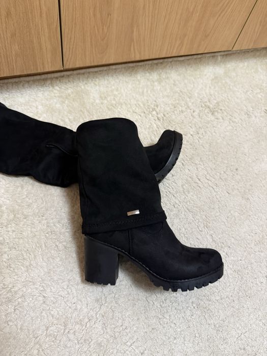 Дамски ботуши/ боти на дебел ток