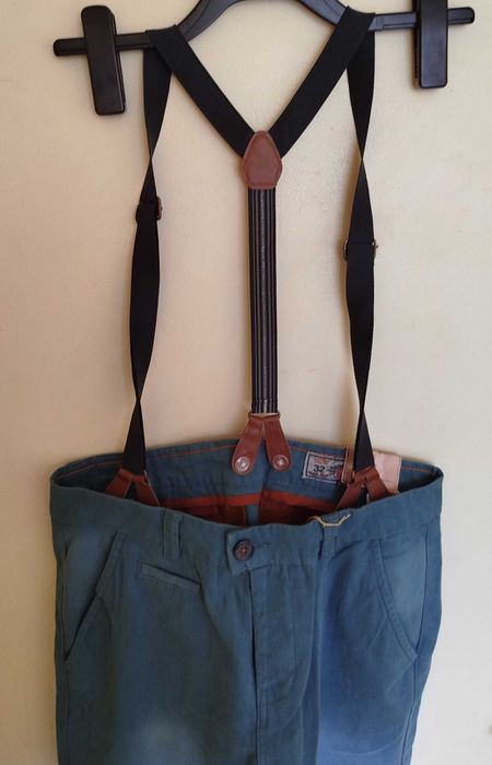 модерен, мъжки панталон -slim fit с тиранти- Urban Surface