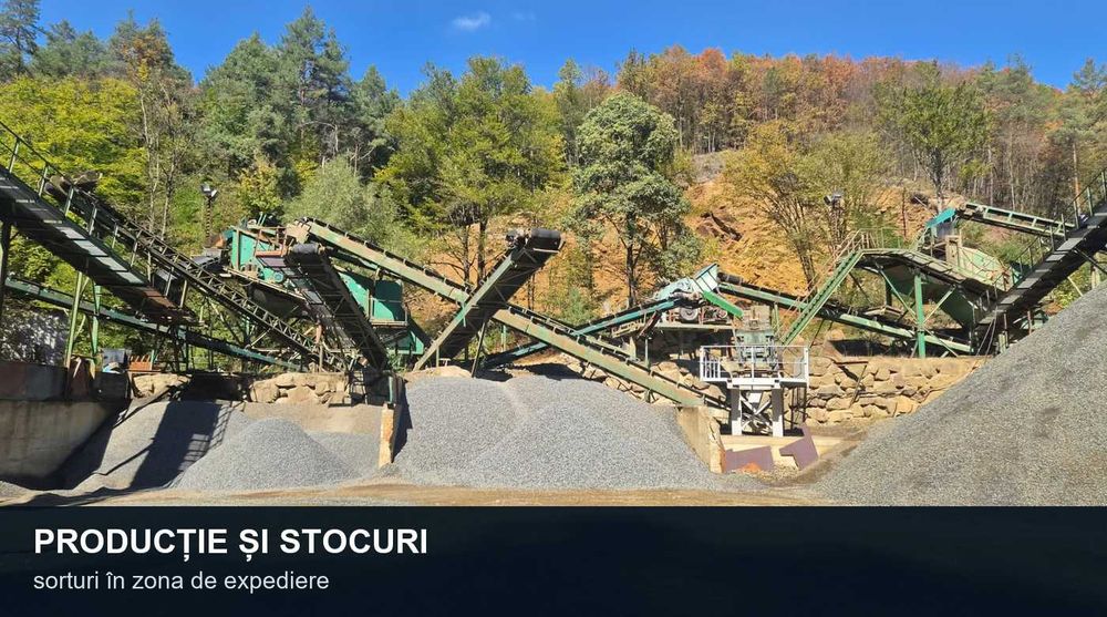 Cariera de piatra cu flux complet de exploatare, concasare si sortare