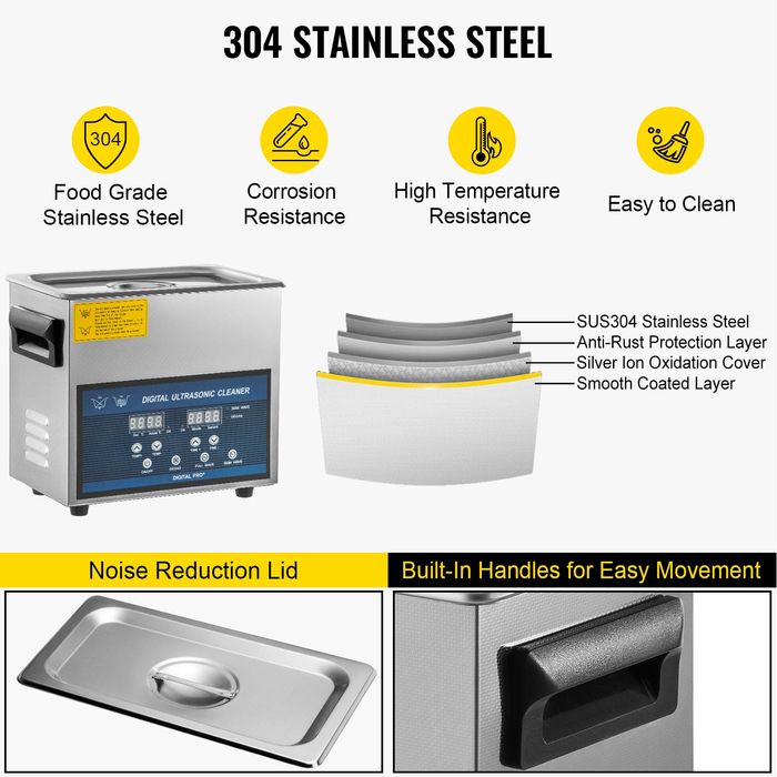 Curatator Ultrasonic 6L,Dual Frequency,pentru Bijuterii 28/40KHz