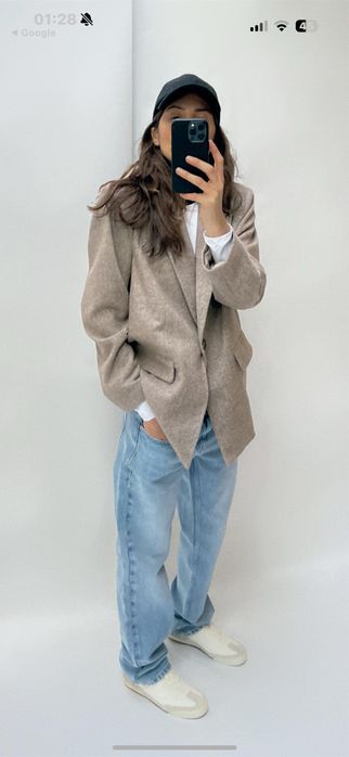 Zara шерстяной пиджак размер с