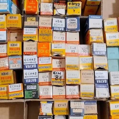 Lampi audio NOS: ECC81 ECC82 ECC83 (12AX7) 6V6 6L6 / 6SN7 6SL7 12SN7 / 6CG7 6GU7 / EL34 EL84 EL95 / EF86/ ochi magic EM / redresoare EZ80 EZ81 5Y3 etc