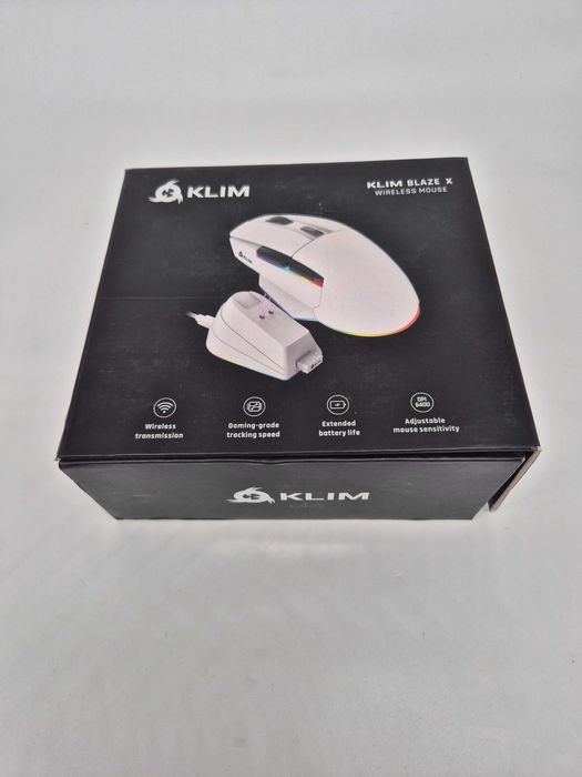 Mouse Gaming Wireless KLIM Blaze X White, 12000 DPI, Dock