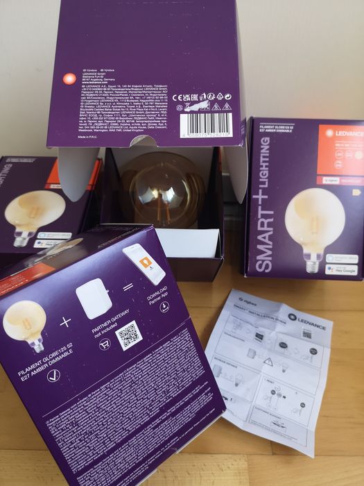 Bec inteligent (lampa) Smart LED tehnologie ZigBee glob auriu reglabil