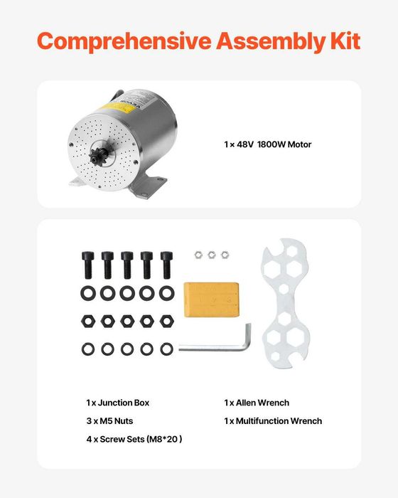 Motor DC 1800W 48V 4500rpm + controller Nou ambalat