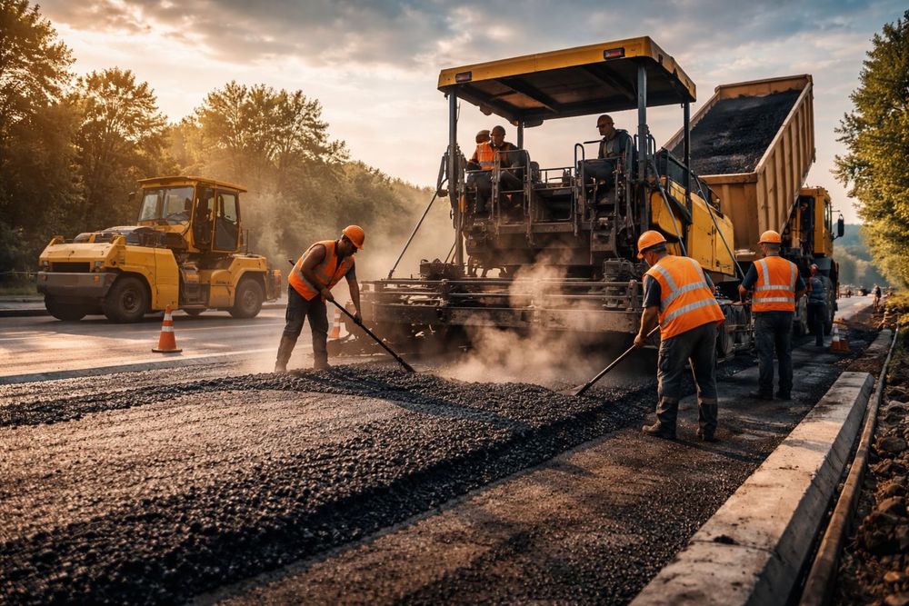 Асфальтирование дорог. Ремонт дорог.