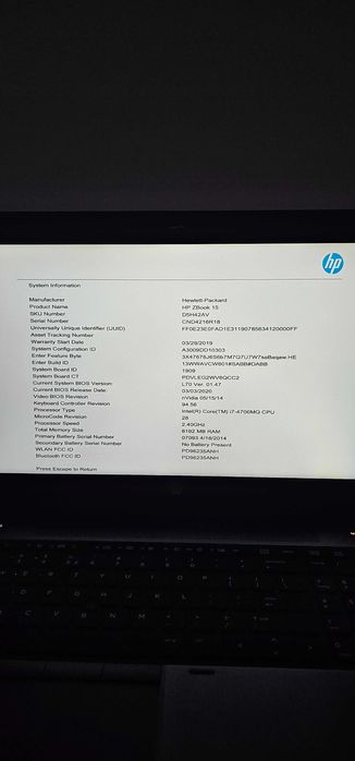 Laptop HP ZBook 15 - Intel i7-4700MQ, 8GB RAM, HDD 256GB+1000GB