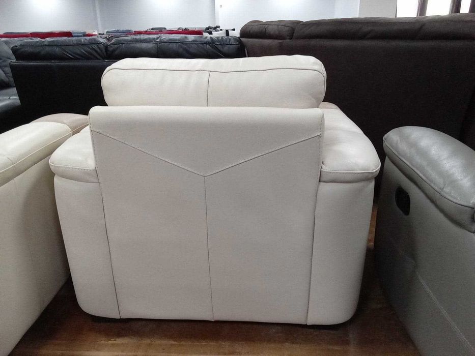 Кремав кожен диван двойка и фотьойл - естествена кожа