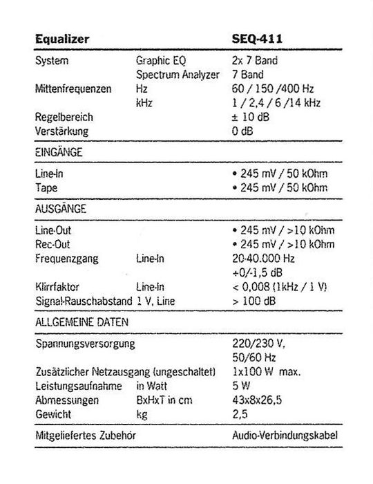 Sony SEQ-411. Egalizator valoros. Date tehnice mari. Preț fix !