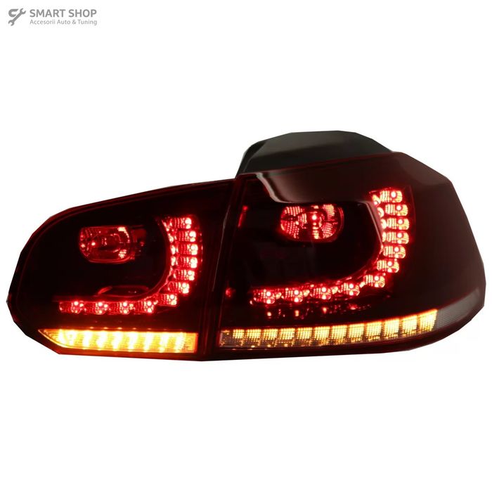 Stopuri FULL LED VW Golf 6 VI (2008-2013) R20 Design Semnal Secvential