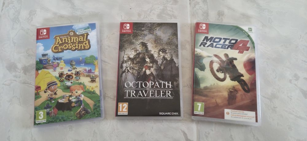 Комплелт игри за Nintendo Switch - Animal Crossing: New Horizons; Octopath Traveler; Moto Racer 4