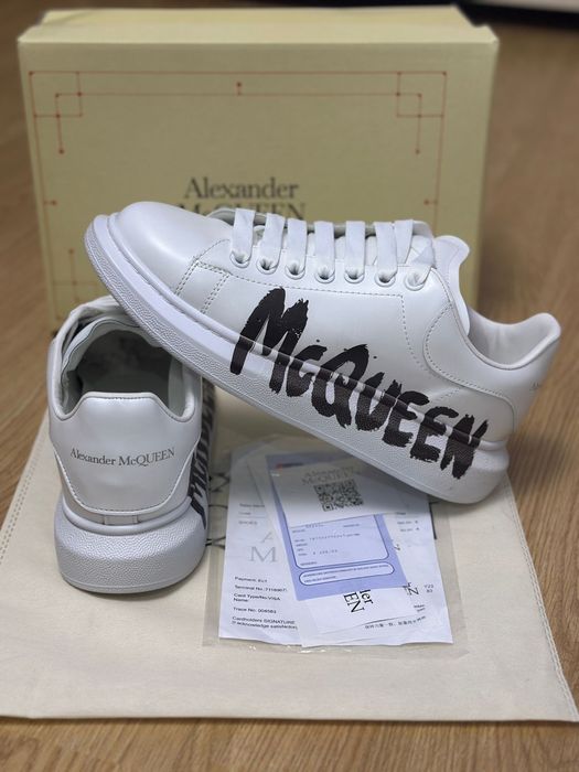 Adidasi Alexander McQueen Graffiti White