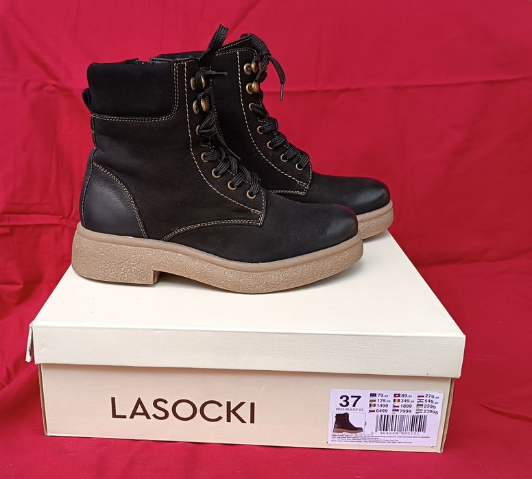 Нови дамски боти естествена кожа Lasocki р-р  37, цена 45,50 €/88,99лв