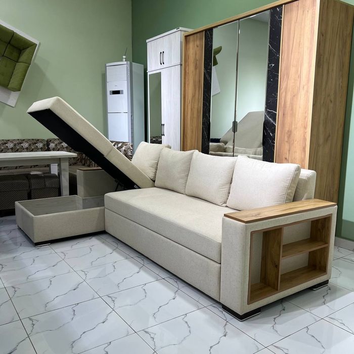 Угловой раскладной диван сундук