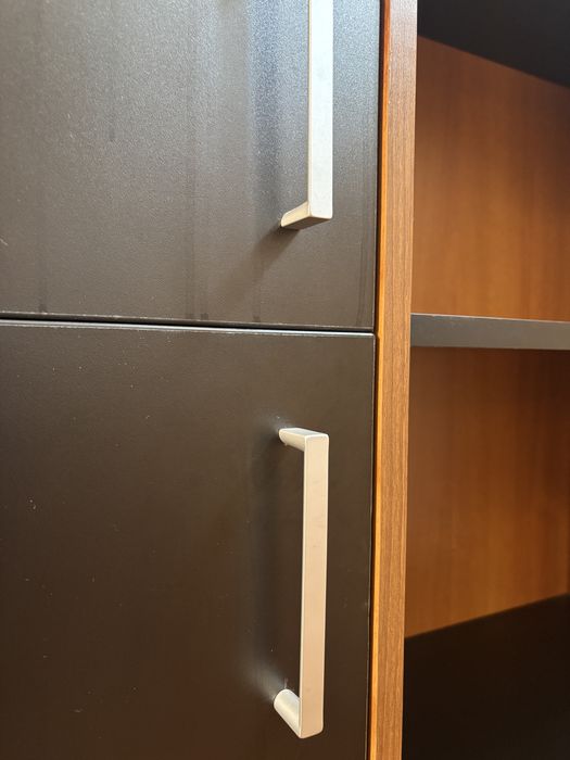 Dulap robust 2 usi - nuc negru - 120x35x151 cm - biblioteca/depozitare